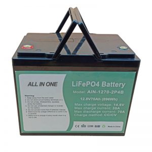 Baterai LiFePO4 896Wh yang dapat diisi ulang 12V 70Ah untuk kendaraan listrik