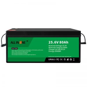 25.6V 80Ah keselamatan/baterai LFP umur panjang untuk RV/Caravan/UPS/Golf Cart 24V 80Ah